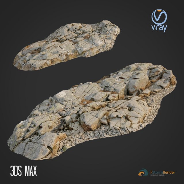 3d scanned rock cliff e 3D-Modell .c4d .max .obj .3ds .fbx .stl .blend 