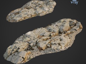 3d scanned rock cliff e 3D Model