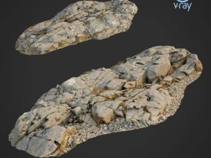 3D-gescannte Felsklippe e 3D Modell