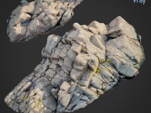3d scanned rock cliff f 3Dモデル
