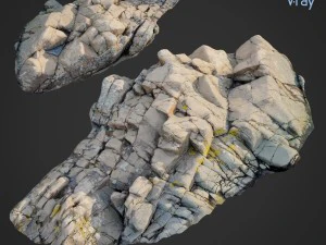 3D-gescannte Felsklippe f 3D Modell