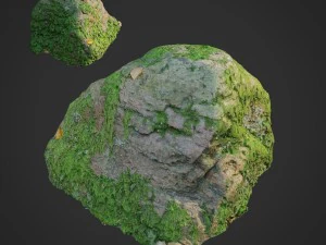 mossy stones bundle b 3D Model