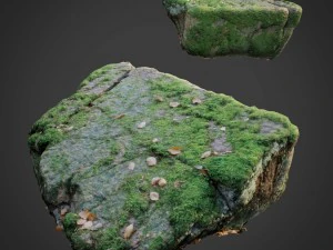 mossy stones bundle b 3D Model