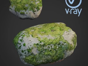 mossy stones bundle b 3D Model
