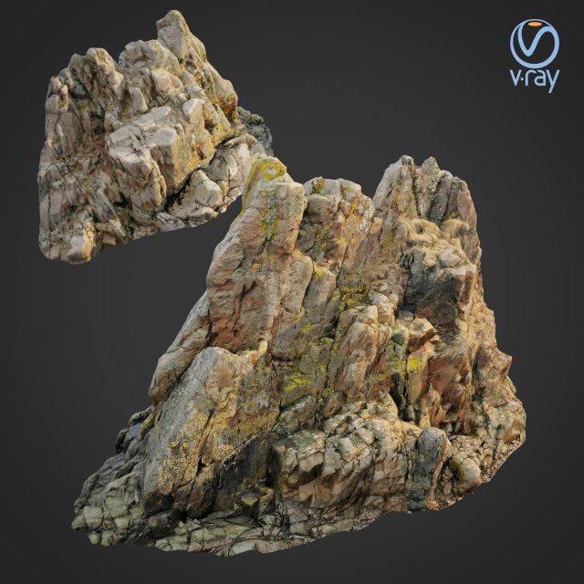 3d scanned rock cliff h Model 3D .c4d .max .obj .3ds .fbx .stl .blend