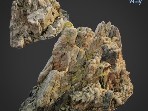 3d scanned rock cliff h 3Dモデル
