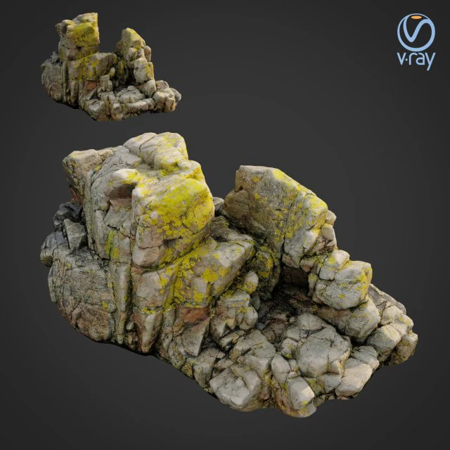 3d scanned rock cliff i 3D Model .c4d .max .obj .3ds .fbx .stl .blend 