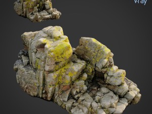 3d scanned rock cliff i 3Dモデル