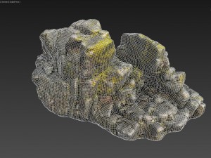 3d scanned rock cliff i 3D-Modell