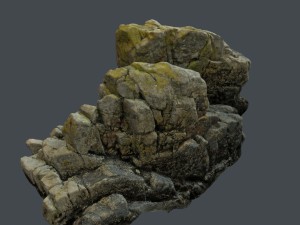 3d scanned rock cliff i 3D-Modell