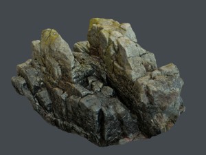 3d scanned rock cliff i 3D-Modell