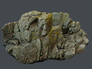 3d scanned rock cliff i 3D-Modell