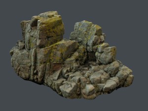 3d scanned rock cliff i 3D-Modell
