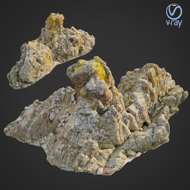 3d scanned rock cliff k 3D Модель .c4d .max .obj .3ds .fbx .stl .blend 