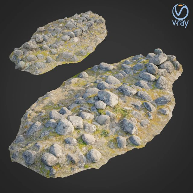 ground stones a 3D Model .c4d .max .obj .3ds .fbx .stl .blend 