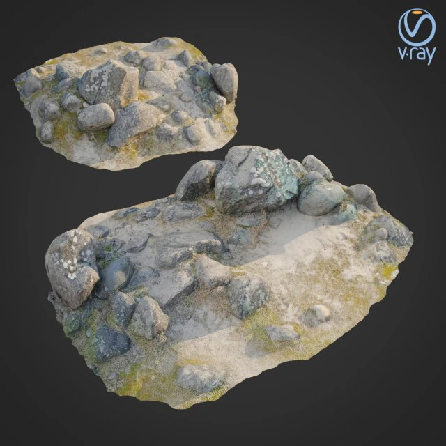 ground stones b 3D Model .c4d .max .obj .3ds .fbx .stl .blend 