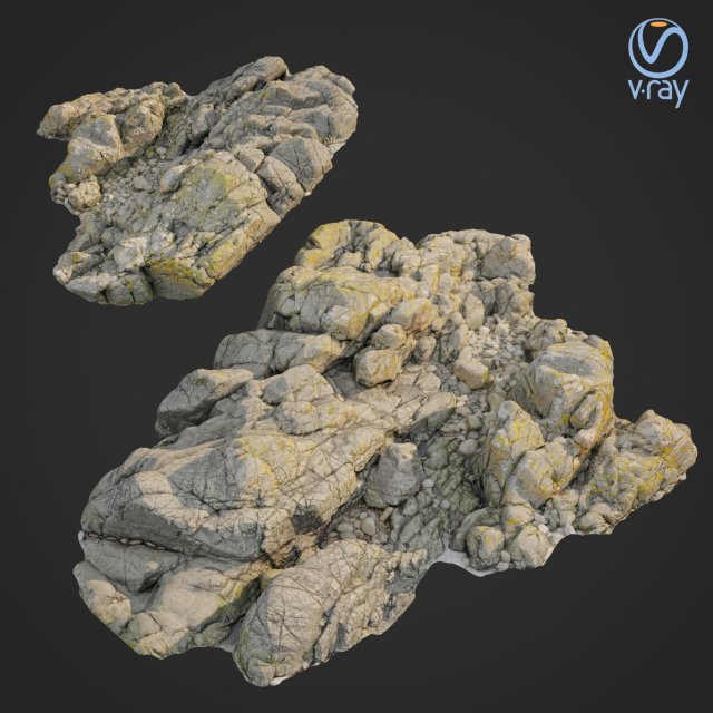3d scanned rock cliff l 3D Model .c4d .max .obj .3ds .fbx .stl .blend 