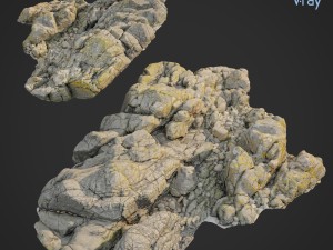 3d scanned rock cliff l 3Dモデル