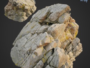 3d scanned rock cliff m Modelo 3D