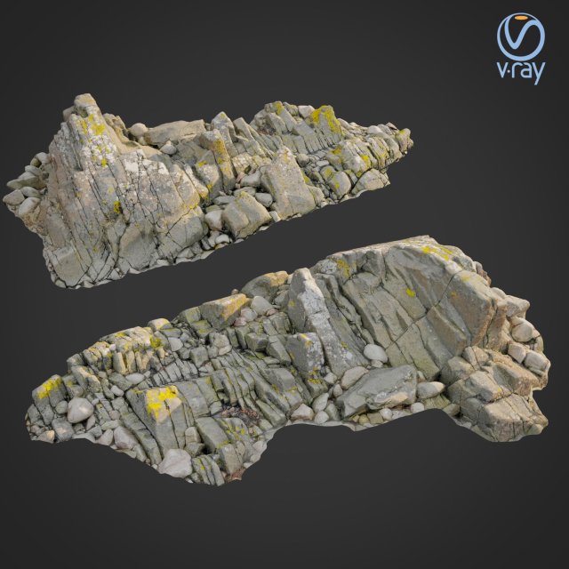 3d scanned rock cliff n Modelo 3D .c4d .max .obj .3ds .fbx .stl .blend 