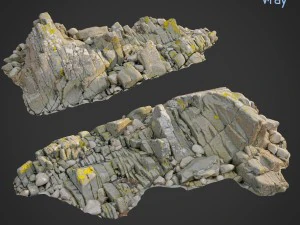 3Dスキャンされた岩の崖n 3Dモデル
