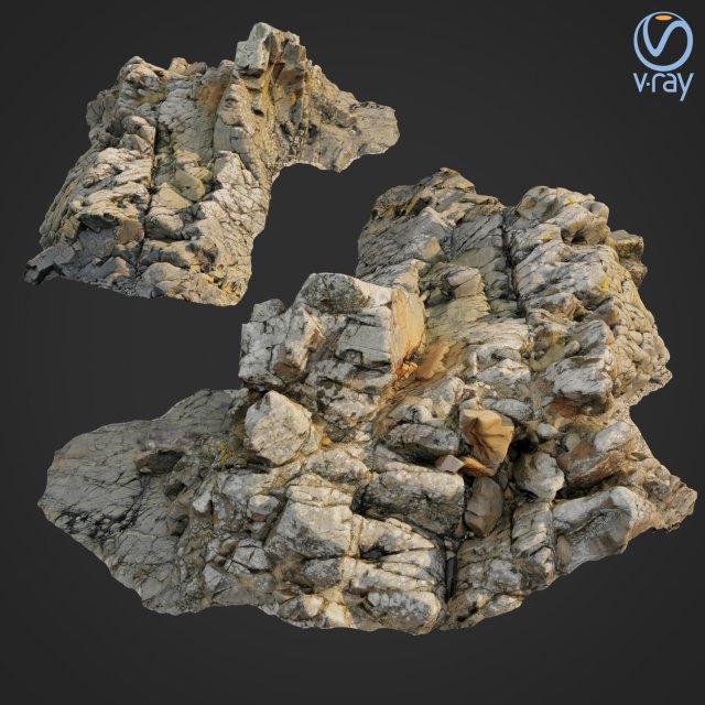 3d scanned rock cliff o 3D Model .c4d .max .obj .3ds .fbx .stl .blend 