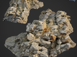 3d scanned rock cliff o 3Dモデル
