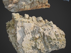 3d scanned rock cliff q 3Dモデル