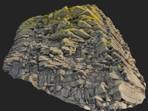 3d scanned rock cliff r Modelo 3D