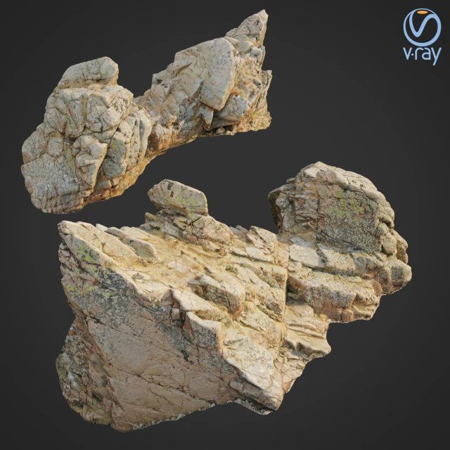 3d scanned rock cliff s 3D Model .c4d .max .obj .3ds .fbx .stl .blend 