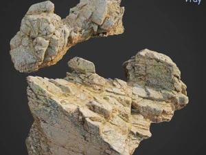 3D-gescannte Felsklippe s 3D Modell