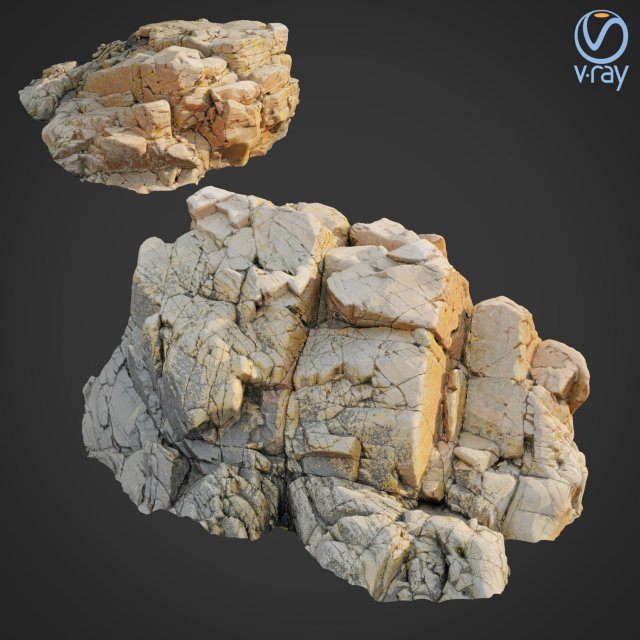 3d scanned rock cliff u 3Dモデル .c4d .max .obj .3ds .fbx .stl .blend 