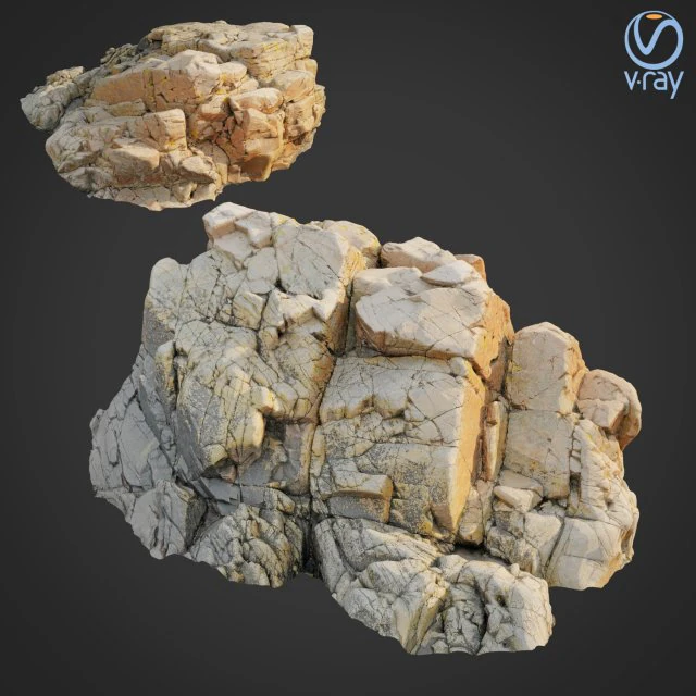 3d scanned rock cliff u 3D Model .c4d .max .obj .3ds .fbx .stl .blend