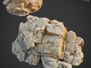 3d scanned rock cliff u Modelo 3D