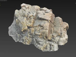 3d scanned rock cliff u 3D Model