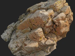3d scanned rock cliff u 3D Model