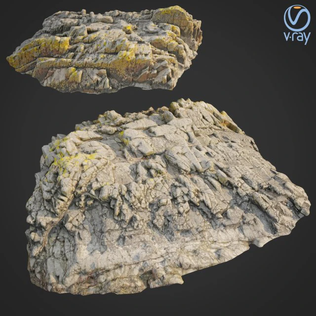 3d scanned rock cliff v 3D Model .c4d .max .obj .3ds .fbx .stl .blend