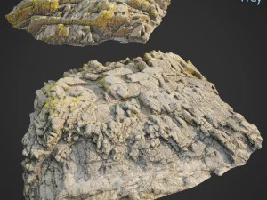 3D-gescannte Felsklippe v 3D Modell