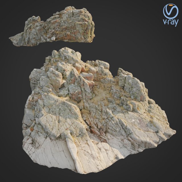 3d scanned rock cliff w 3D-Modell .c4d .max .obj .3ds .fbx .stl .blend 