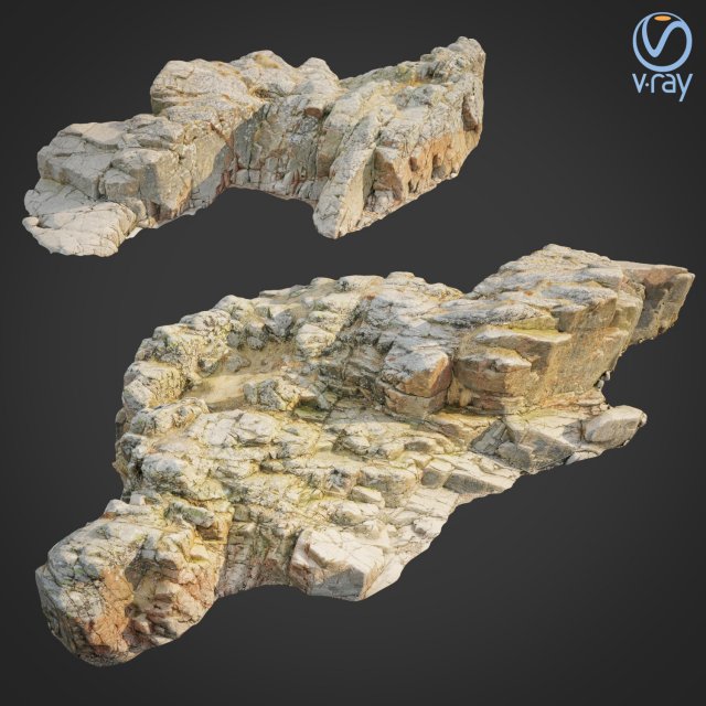 3d scanned rock cliff x 3D Model .c4d .max .obj .3ds .fbx .stl .blend 