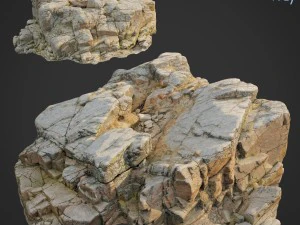 3D-gescannte Felsklippe y 3D Modell