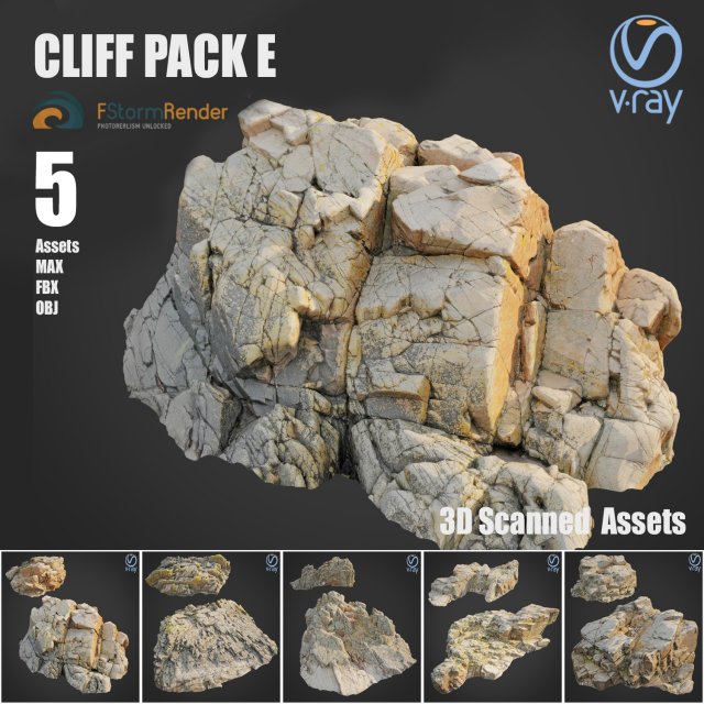 cliff pack e bundle 3D Модель .c4d .max .obj .3ds .fbx .stl .blend 
