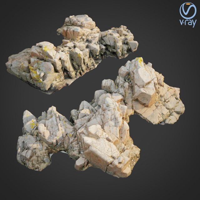 3d scanned rock cliff a2 3D Модель .c4d .max .obj .3ds .fbx .stl .blend 