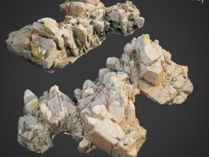 3d scanned rock cliff a2 3Dモデル