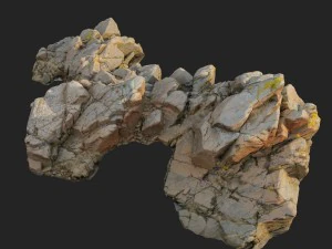 3d scanned rock cliff a2 3D Model