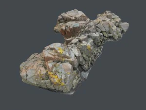 3d scanned rock cliff a2 3D Model