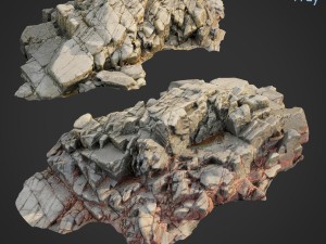 3d scanned rock cliff b2 3Dモデル