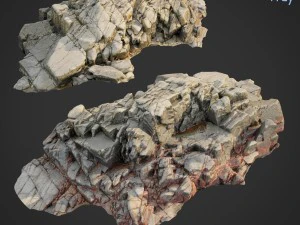 3D-gescannte Felsklippe b2 3D Modell
