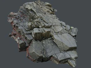 3d scanned rock cliff b2 3D Model