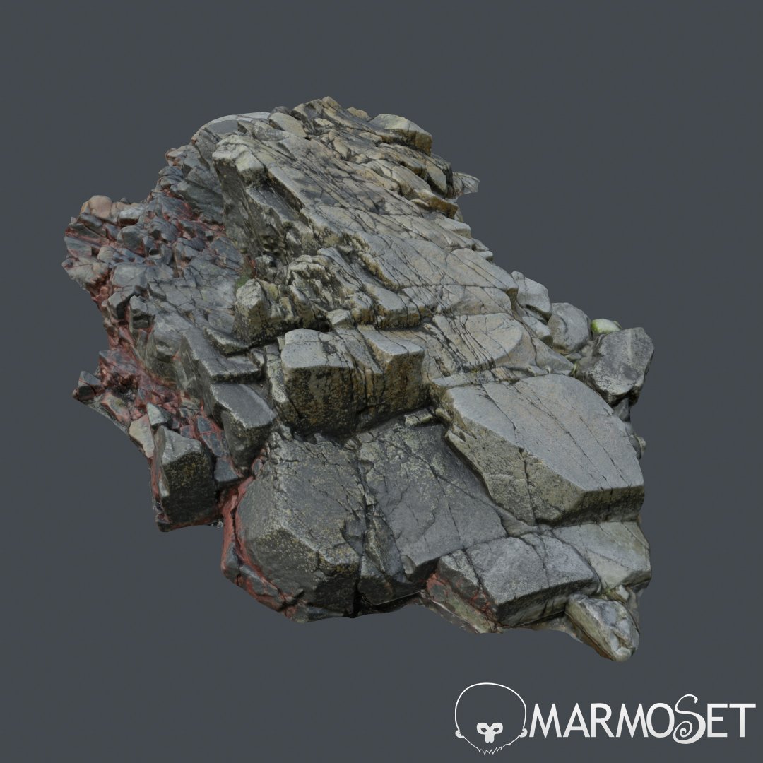 3d Scanned Rock Cliff B2 3d Model In Environment 3dexport